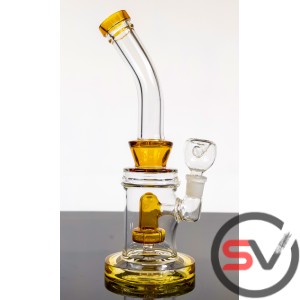 CURVED NECK TUBE GLASS WATER PIPE 10inch